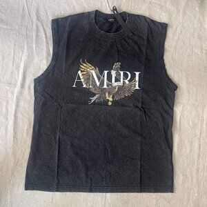 Amiri Black Eagle Logo Sleeveless Tank Top